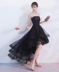 Winter Formal Dress, Black Tulle Lace Short Prom Dress, Black Tulle Homecoming Dress, 1