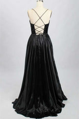 Bridesmaid Dresses Affordable, A-Line Black Sweetheart Lace-Up Prom Gown