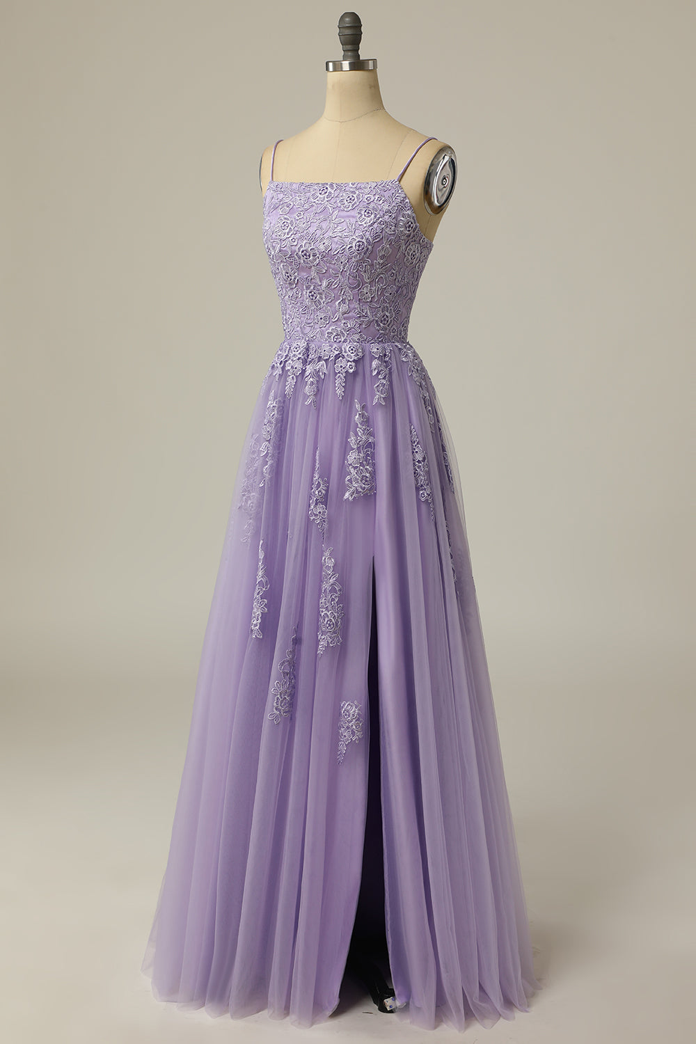 Bridesmaids Dresses Styles, A Line Strapless Light Purple Long Prom Dress with Appliques