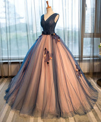 Party Dresses For Christmas, Tulle V Neck Long Prom Gown Tulle Evening Gown