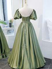 Bridesmaids Dresses Lavender, Simple Green Satin Long Prom Dress, Green Evening Dress
