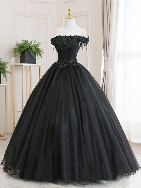 Formal Dress Short, Black tulle lace long black tulle lace prom dresses