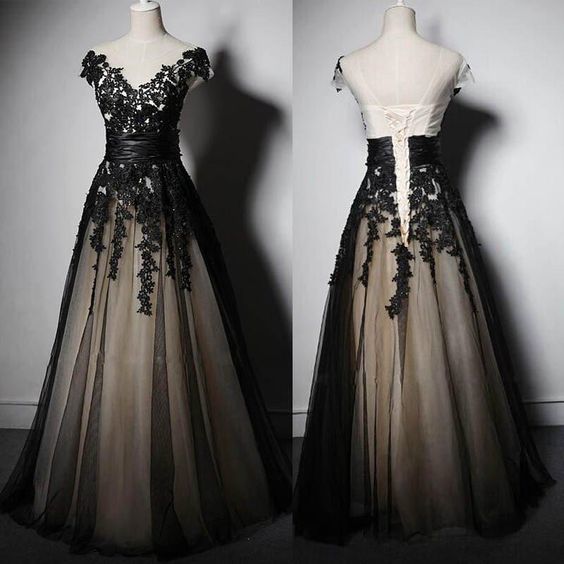 Evening Dress Stunning, black prom dress modest prom dress country prom dress long prom dress