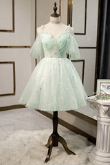 Prom Dresses Prom Dresses, Mint Green Tulle Short Prom Dress, Cute A-Line Party Homecoming Dress