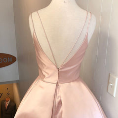 Wedding Pictures Ideas, V Neck Straps Short Pink Homecoming Dress