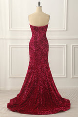 Party Dress Shopping, Fuchsia Mermaid Sequin Long Prom Dress