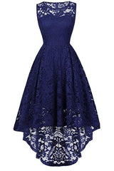 Prom Dresses Under 118, Sleeveless Hi-Low Lace Lavender Party Dress