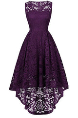 Prom Dresses Under 218, Sleeveless Hi-Low Lace Lavender Party Dress