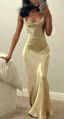 Prom Dress2031, Mermaid Square Sheath Floor-length Long Prom Dresses