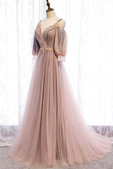 Prom Dress Size 29, A-Line Tulle Long Prom Dresses, Lace Evening Dresses