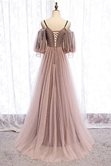 Prom Dresses Princess Style, A-Line Tulle Long Prom Dresses, Lace Evening Dresses