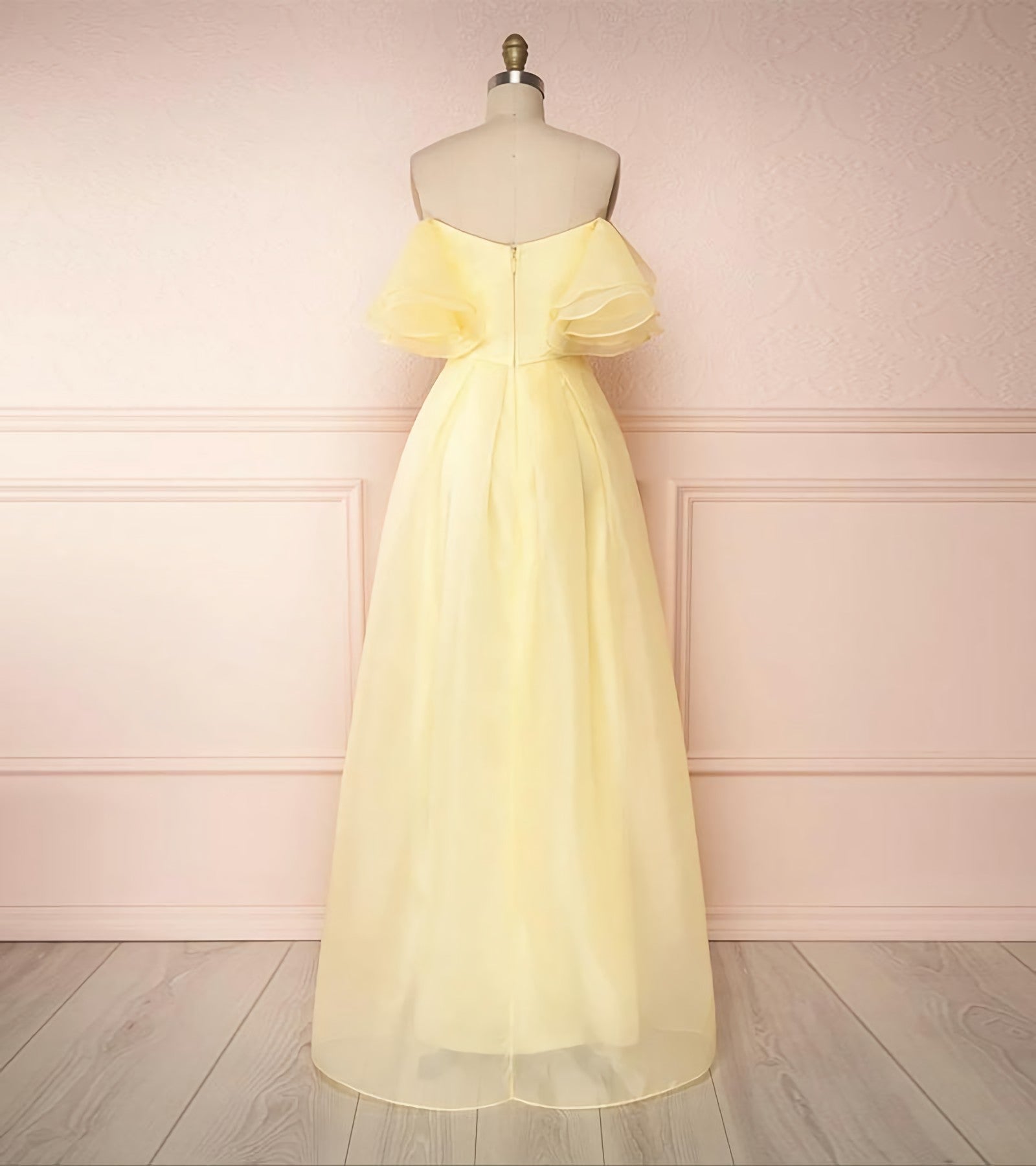 Party Dress Modest, Simple Yellow Long Prom Dress, Evening Dress, 5420