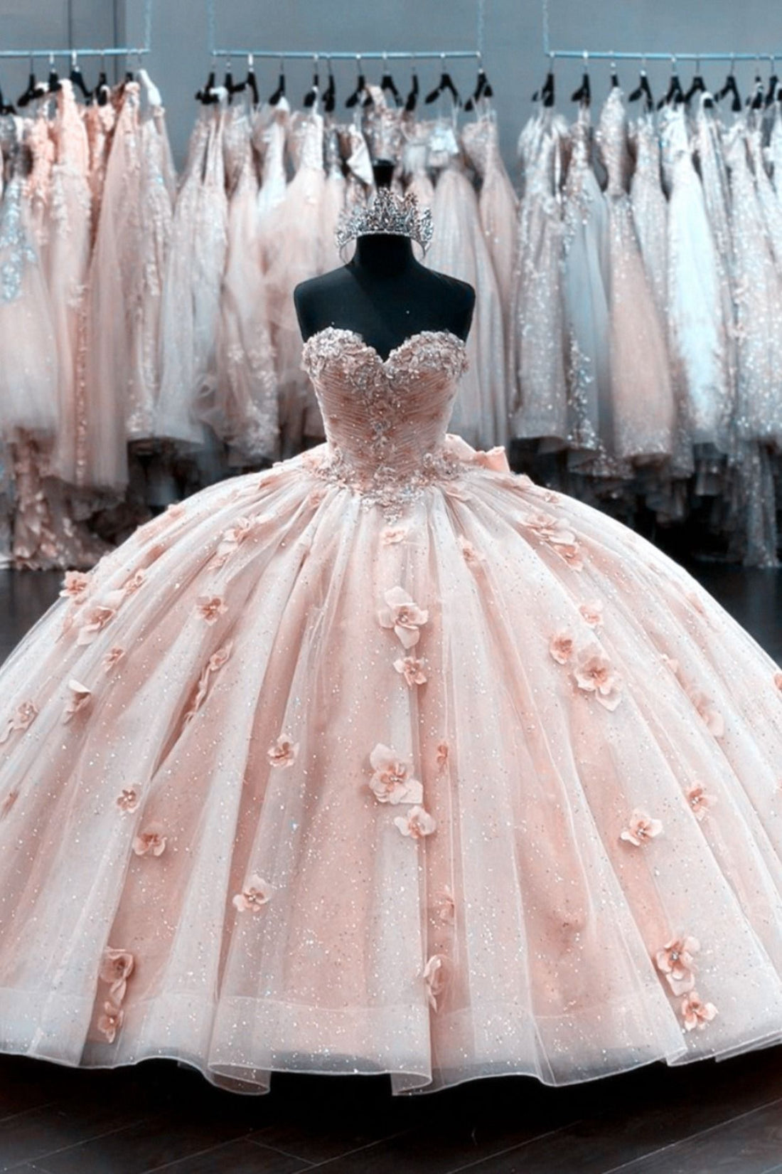 Formal Dress Stores, Light Pink Ball Gown Dress For 15th Birthday