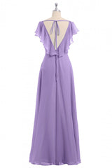 Party Dresses Shop, Lavender Sweetheart Ruffled A-Line Long Bridesmaid Dress
