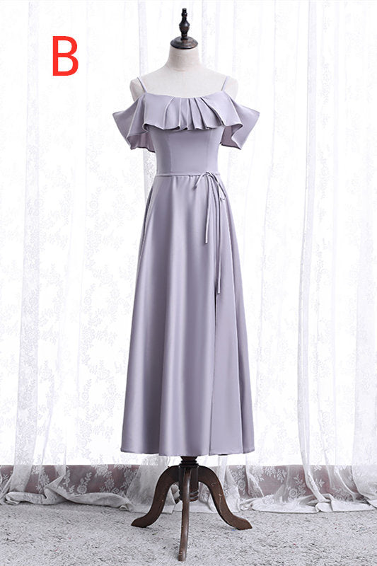 Girl Dress, Elegant Lavender Long Mismatch Bridesmaid Dress