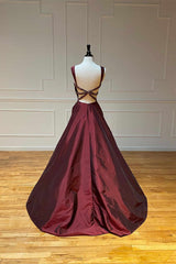 Evening Dresses Online, Elegant Backless Wine Red Long Prom Dress