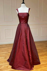 Evening Dresses On Sale, Elegant Backless Wine Red Long Prom Dress