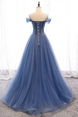 Hoco, Princess Strapless Beaded Tulle Prom Dress