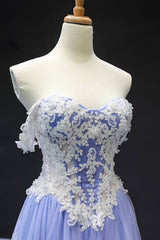 Bridesmaids Dress Inspiration, Off the Shoulder Lavender and Lace Appliques Long Formal Dress