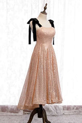 Homecoming Dresses Classy, Cute Rose Gold Sequins Short Party Dress