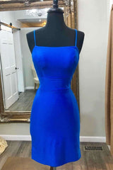 Formal Dress Shops, Sexy Tight Royal Blue Short Homecoming Dress