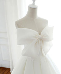 Bridesmaid Dress With Sleeves, White Sweetheart Long Prom Dress, White Formal Dress