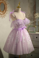 Prom Dress Burgundy, Cute Purple Sleeveless Lace Up Princess Short Homecoming Dresses