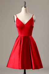 Party Dress, Simple Burgundy A Line Homecoming Dress