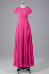 Party Dresses Australia, Beautiful A-Line Cap Sleeves Long Bridesmaid Dresses With Pockets