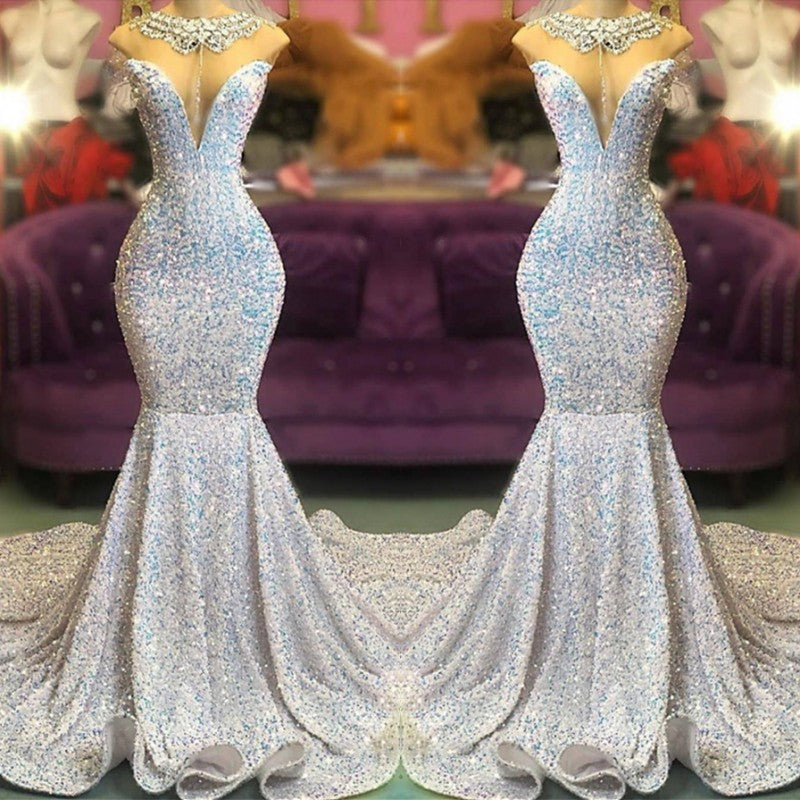 Evening Dress Gown, Glamorous Sequins Mermaid Long Evening Prom Dress Online