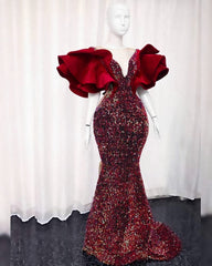 Wedding Dress Simple, Sequin Wedding Reception Dress, African Velvet Wedding Dress, Elegant Velvet Prom Dress, Evening Party Dress, African Fashion Clothing
