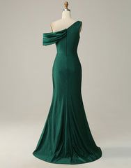 Party Dress Party, Dark Green Off The Shoulder Long Glitter Prom Dress With Split