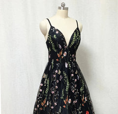 Wedding Dresses With Sleeves Lace, Black Floral Fairy Prom Dress Long Evening Gowns For Wedding