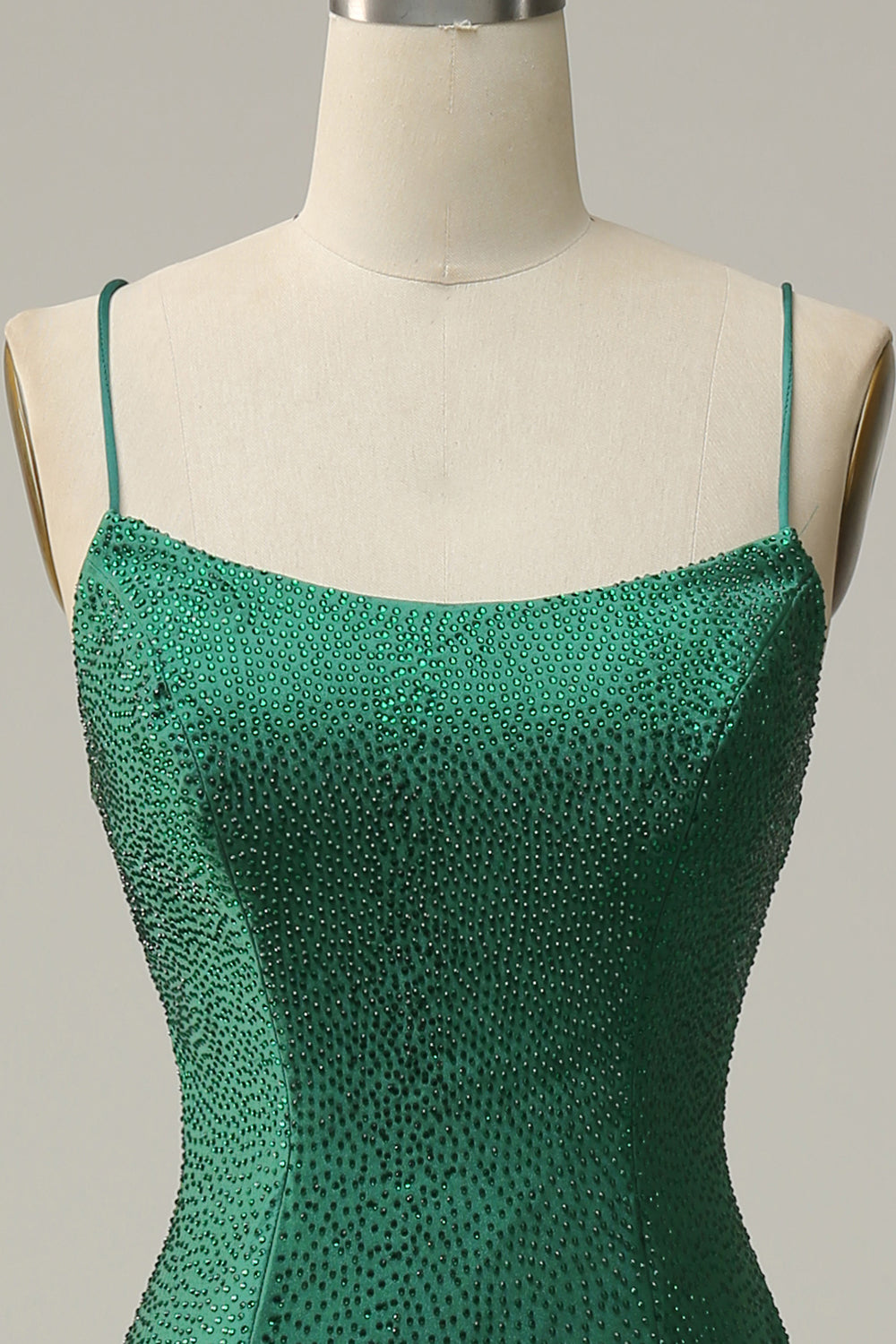 Homecoming Dress 2032, Mermaid Spaghettti Straps Dark Green Sequins Long Prom Dress with Split Front