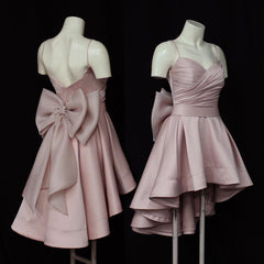 Formal Dresses Homecoming, High Low Style Sweetheart Bow Back Satin homecoming dresses