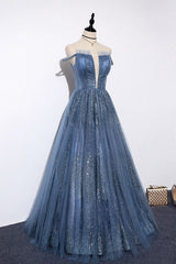 Bridesmaid Dress Color Schemes, Lovely Tight A-line Lace Up Blue Prom Dresses For Girls Party Dresses