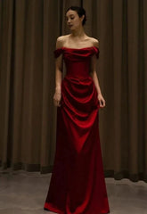Off-shoulder vanlig a-line kveldskjole lang korsett prom kveld formelle kjoler