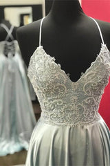 Prom Dress Ball Gown, Princess A-line Silver Long Formal Dress