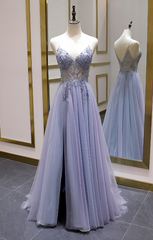 Formal Dress Short, Sparkly A Line Spaghetti Straps Lace Up Back Long Prom Dresses, Evening Party Dresses