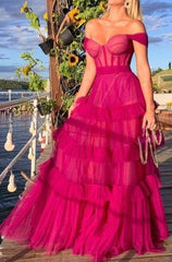 Prom Dress 2026, Formal Evening Dresses Off the Shoulder Chic A Line Long Prom Dresses