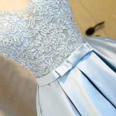 Bridesmaid Dress Colours, Blue A Line Princess V Neck Backless Appliques Homecoming Dresses