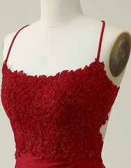 Party Dress Online Shopping, Dark Red Bodycon Spaghetti Straps Short Homecoming Dress