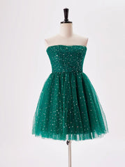 Prom Dresses Prom Dressprom Dress Prom Dresses, Starry Dark Green Convertible Short Party Dress