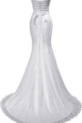 Wedding Dress 2023, Elegant Mermaid Sweetheart Lace up Back Wedding Dresses