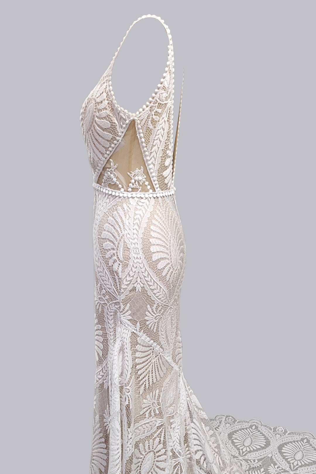 Wedding Dress Unique, Elegant Spaghetti Straps V Neck Mermaid Lace Wedding Dresses