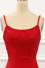 Evening Dresses Prom, Red Mermaid Long Prom Dress with Beading