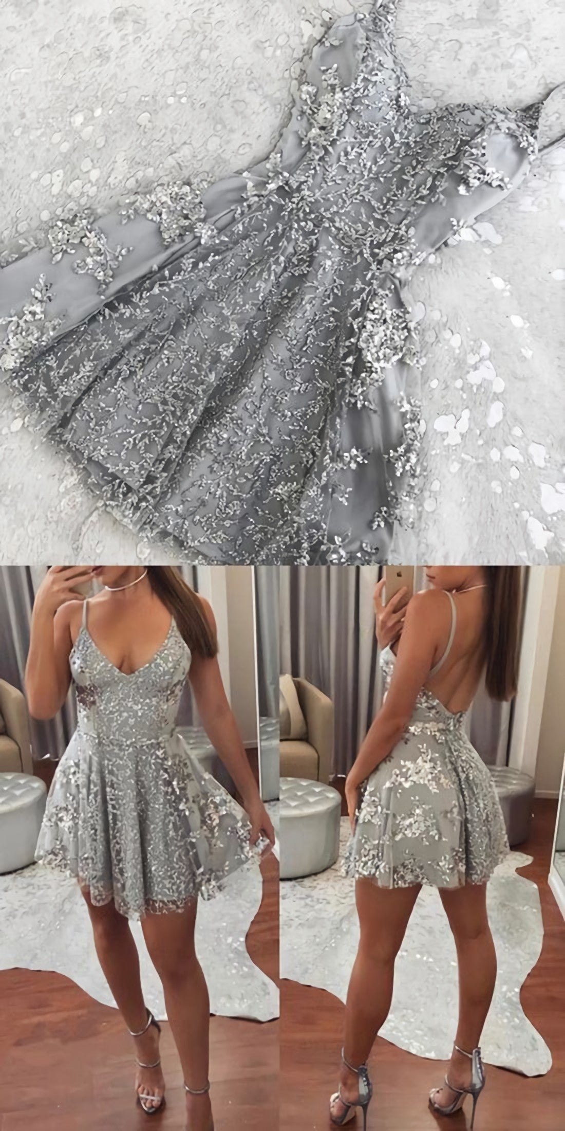 Formal Attire, Charming Lace Prom Dress, Sexy Short Prom Dress, Spaghetti Straps Prom Gowns Cheap Homecoming Dress, Hot
