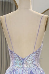 Bridesmaid Dresses Blush, Shiny A-Line Spaghetti Straps Open Back Long Prom Party Dress