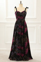 Formal Dress Trends, Black Burnout Velvet Prom Dress