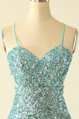 Party Dress Size 110, Green Open Back Sequin Glitter Homecoming Dress